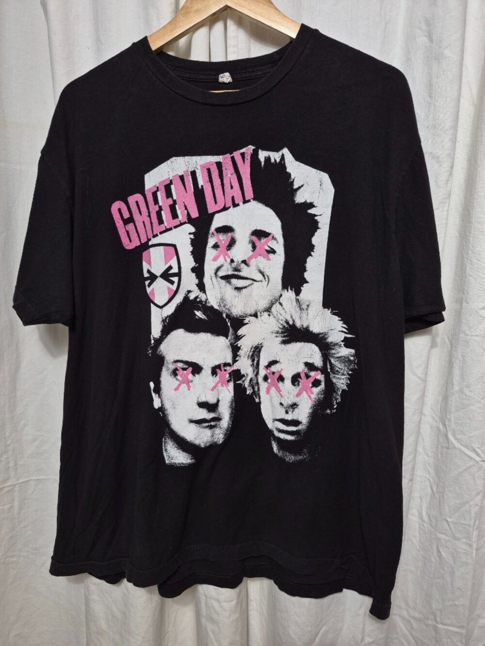 Tultex Green Day Patchwork Large Black Vintage Retro Music Band 90s Punk Rock Te